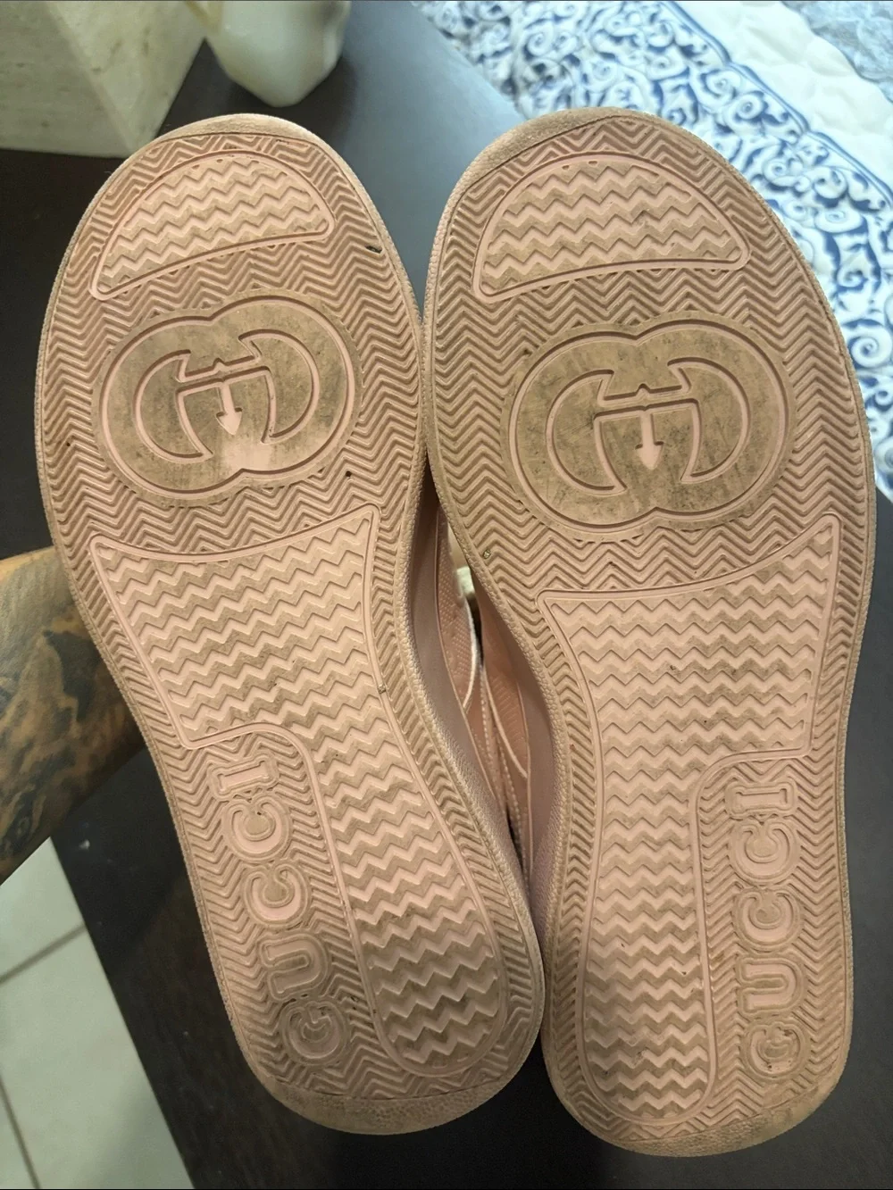 Gucci Pink Leather Lace-Up Women's Sneakers